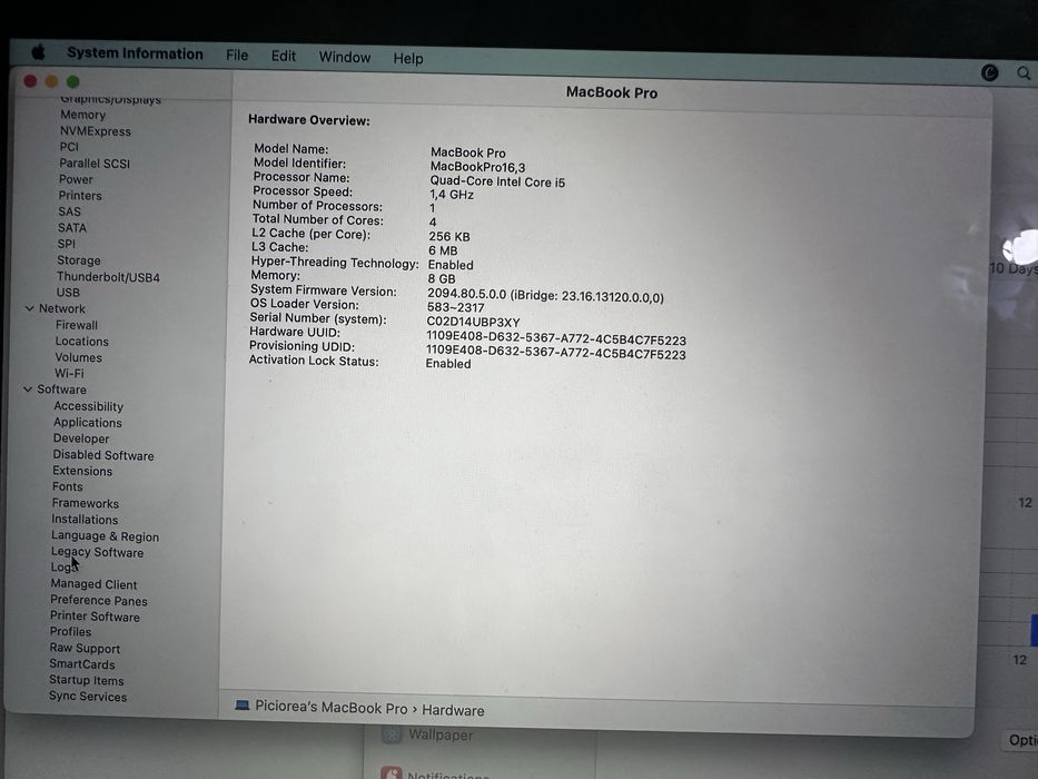 MacBook Pro 13 inch 2020