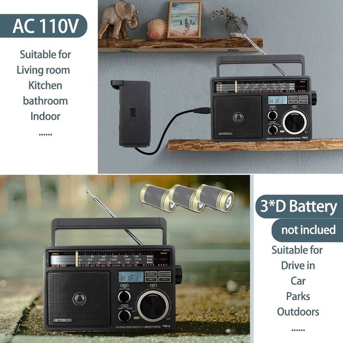 RETEKESS TR618 FM,AM,SW радиоприемник, класически дизайн