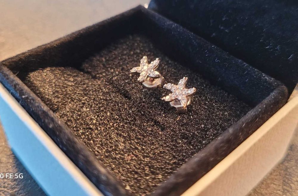 Cercei de argint cu pietre de zirconu -Steluta de mare