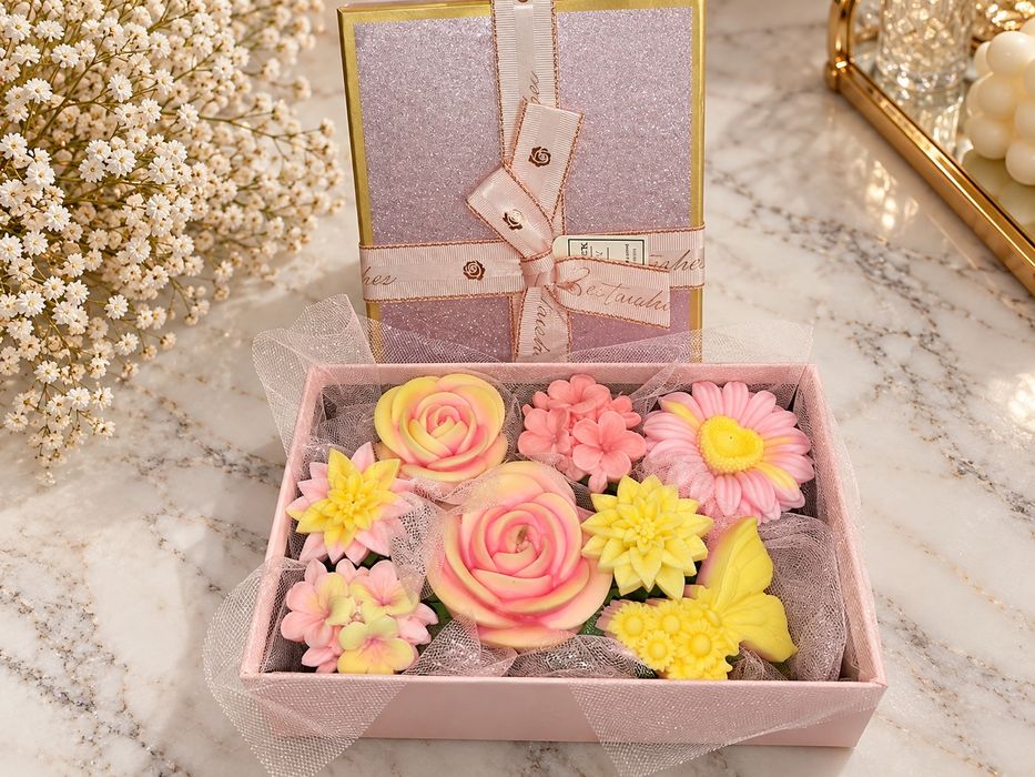 Aranjament floral din ceara de soia