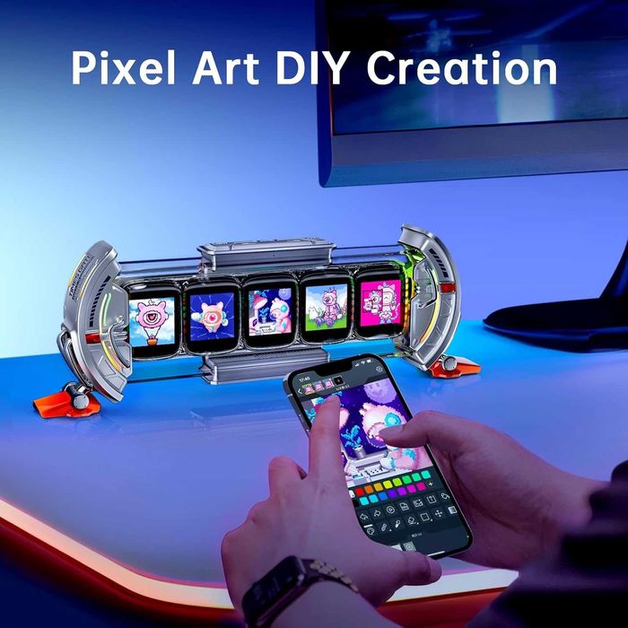 Divoom Цифров часовник с Информативен дисплей с APP контрол за геймъри