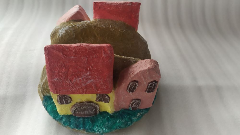 Салфетник с декорация от къщички