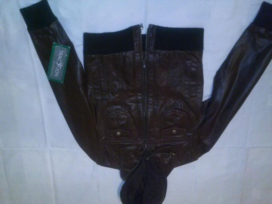 Geaca dama din piele maron