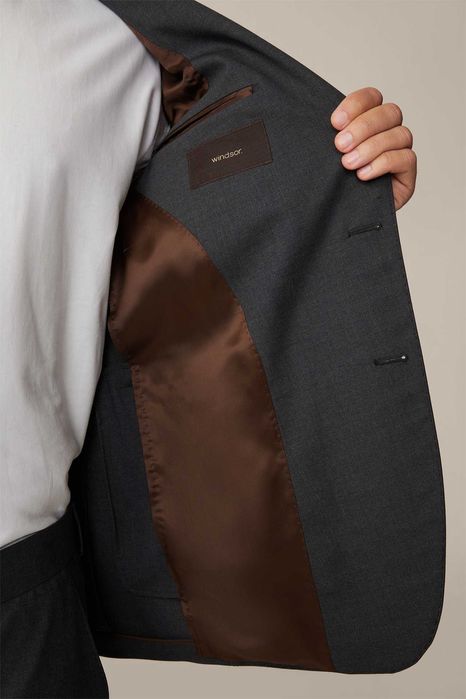 Sacou blazer 50 L slim de lux WINDSOR NOU lana super 120's gri inchis