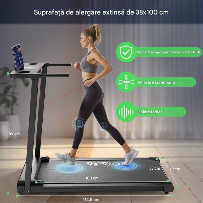 Banda de alergare pliabilă de până la 10 km/h