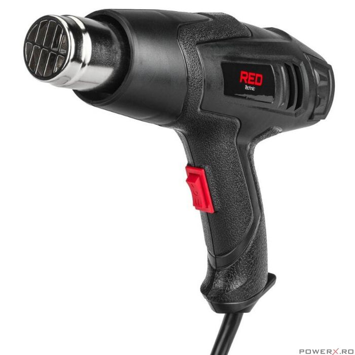 Pistol cu aer cald pentru suflat, 4 duze, 2 viteze, putere 2000 W, Red