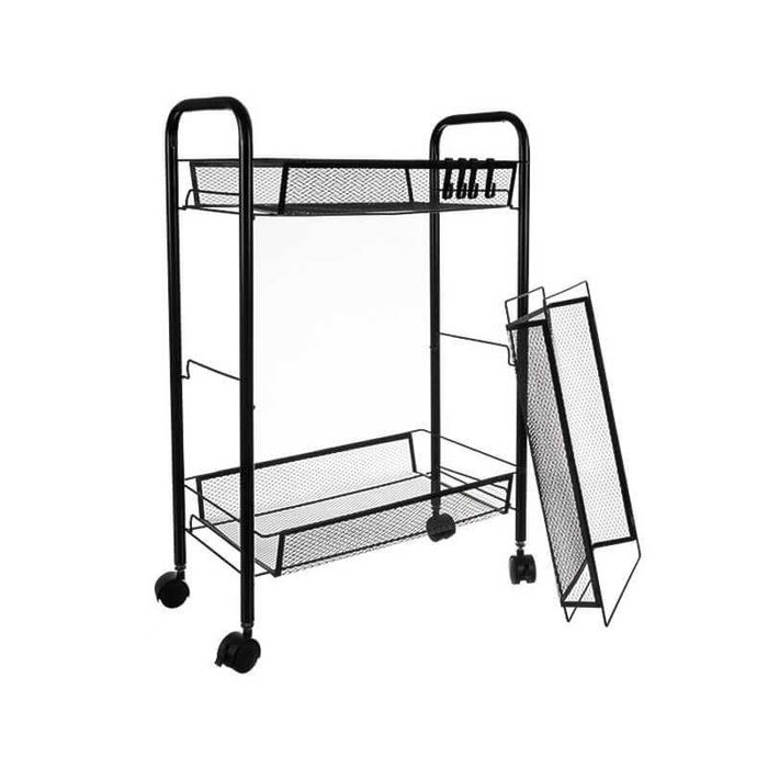 Мобилна етажерка, с 3 рафта и 4 закачалки, за кухня, баня или офис