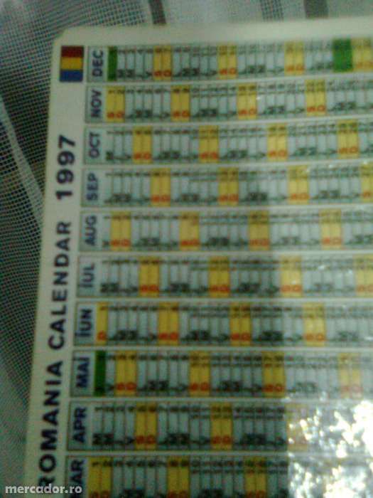 Calendar de buzunar, Ion Iliescu, 1997, pentru colectionari