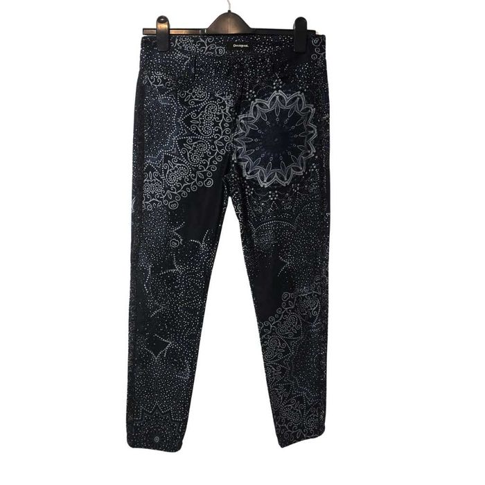 Blugi skinny Desigual cu model Mandala