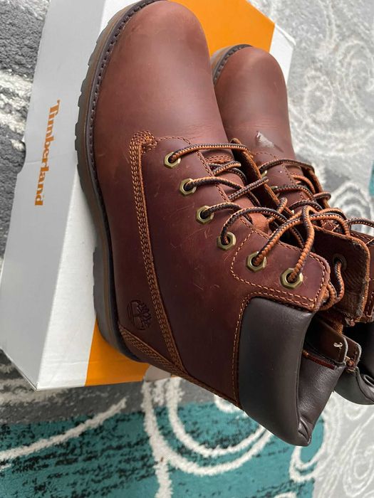 Timberland Courma Kid 6 in Side zip boot Md Brown full Grain nr 36