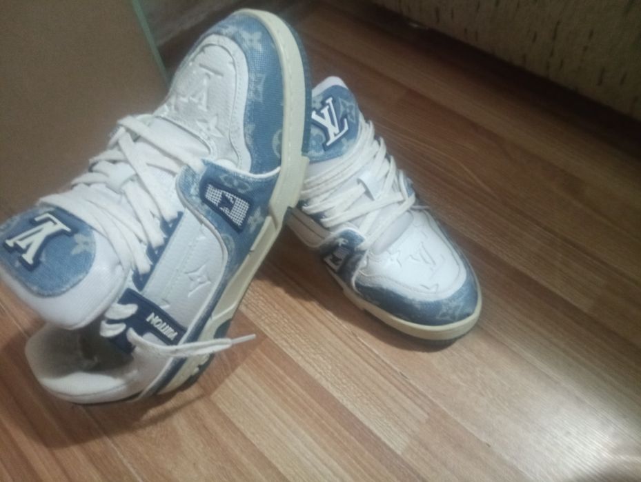 Louis Vuitton blue and white sneakers