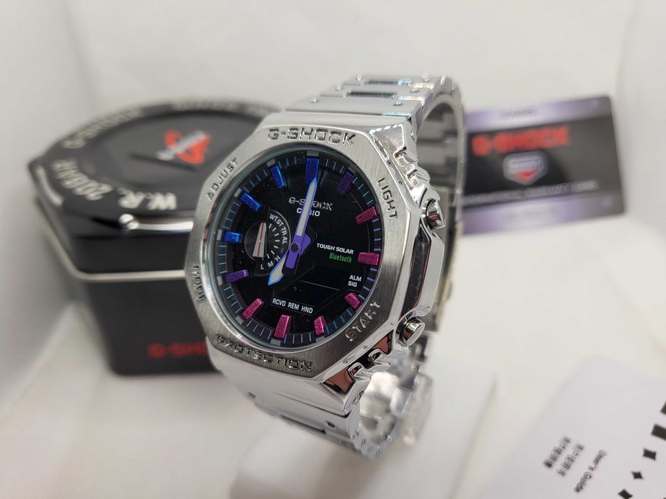 Ceas Sport Barbati  Casio g shock METAL Rainbow Mov GM B2100 Nou, Garantie 2 ani