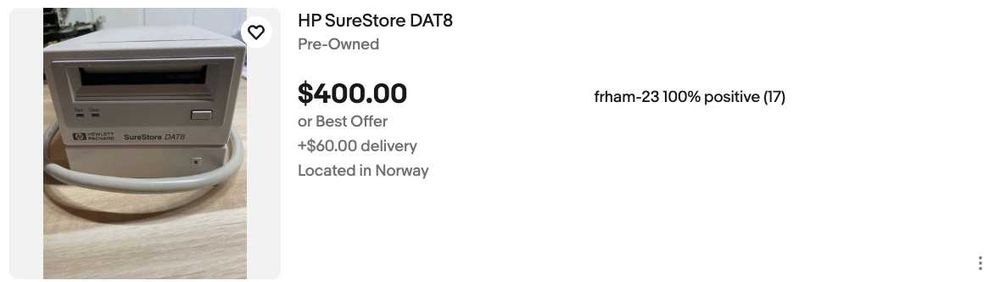 2 unitati de backup pe bandă magnetică, Hewlett Packard SureStore, DAT