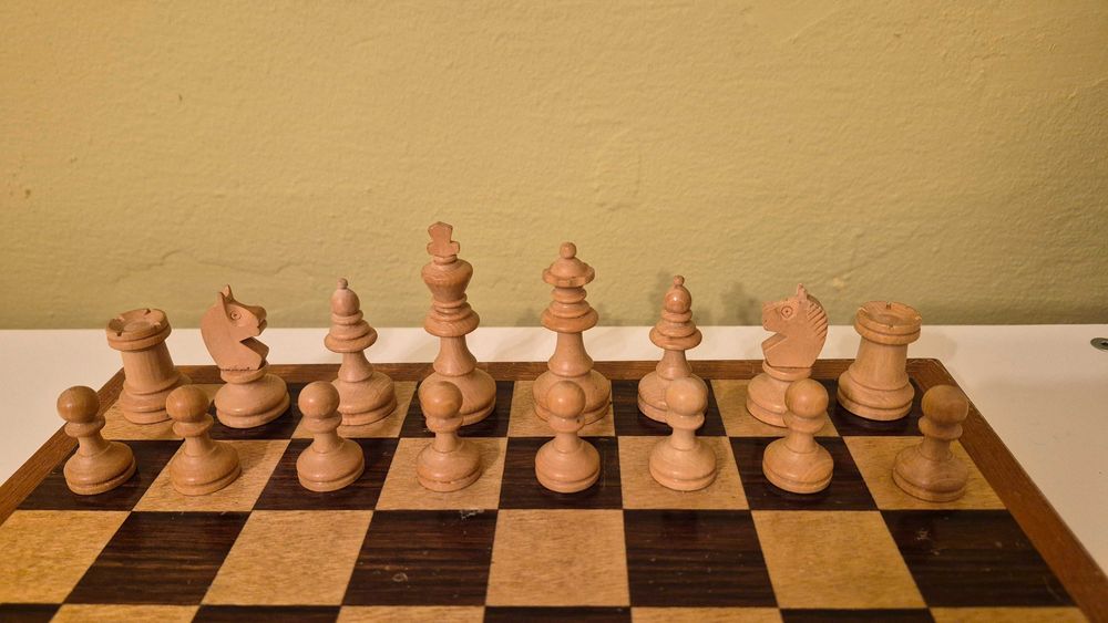 Set tabla joc sah set lemn retro vintage colectie piese premium IQ PRO