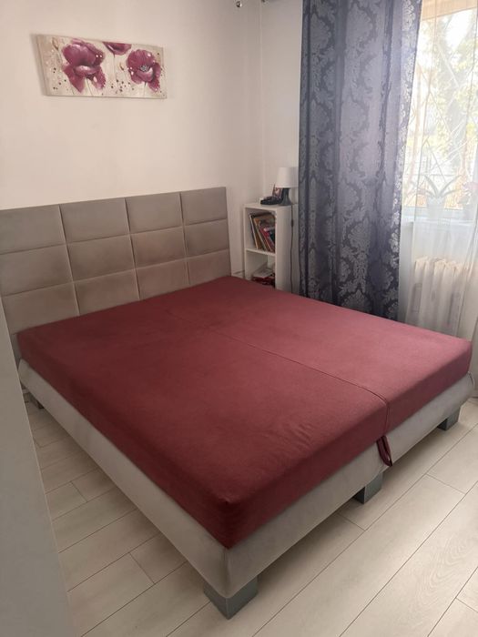 Pat tapitat cu saltea tapitata rabatabila