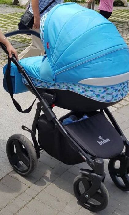 Бебешка количка  Buba 3 в 1  Solo, светло синя