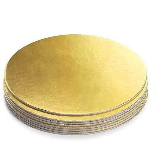 Кръгла Двулицева Подложка за Торта Златисто/Черно, от мукава, 3мм