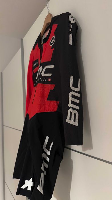 Salopeta pantalon barbati BIBshort compleu tricou BMC rosu negru M
