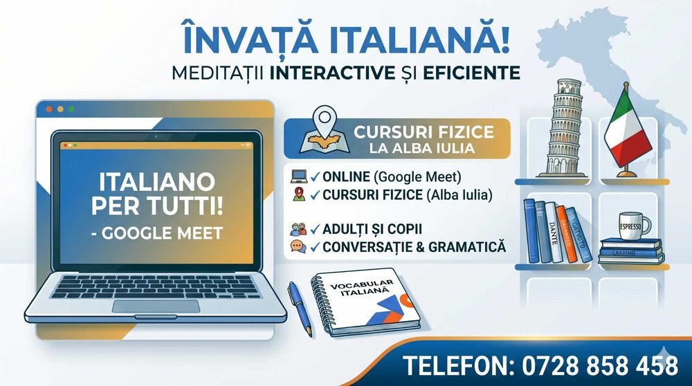 Meditații limba italiană - față-în-față sau online - toate nivelurile
