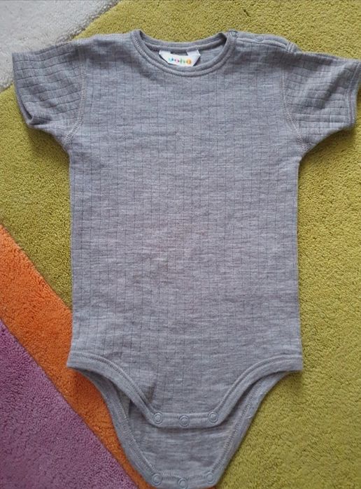Body copii maneca scurta 100% lana merino 80-86 cm Joha