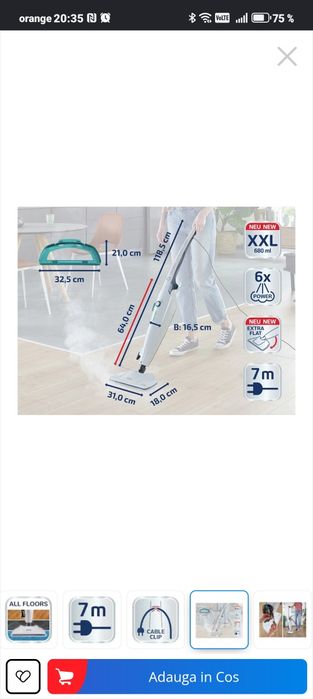 Vând Aparat de curățat cu abur,, Clean Tenso