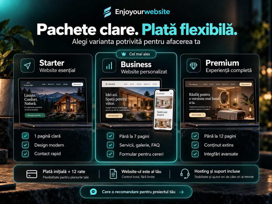 Creare Site Web Profesional pentru Afaceri | de la 149 lei/lună