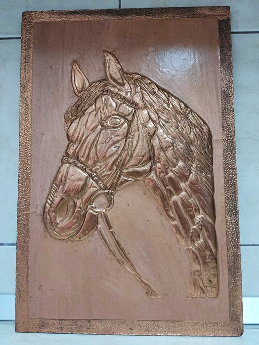 Tablou cap de Cal din foita de cupru