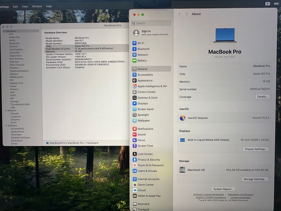 MacBook Pro 16" M3 PRO 12-CPU, 18-GPU, 18GB RAM, 512GB SSD