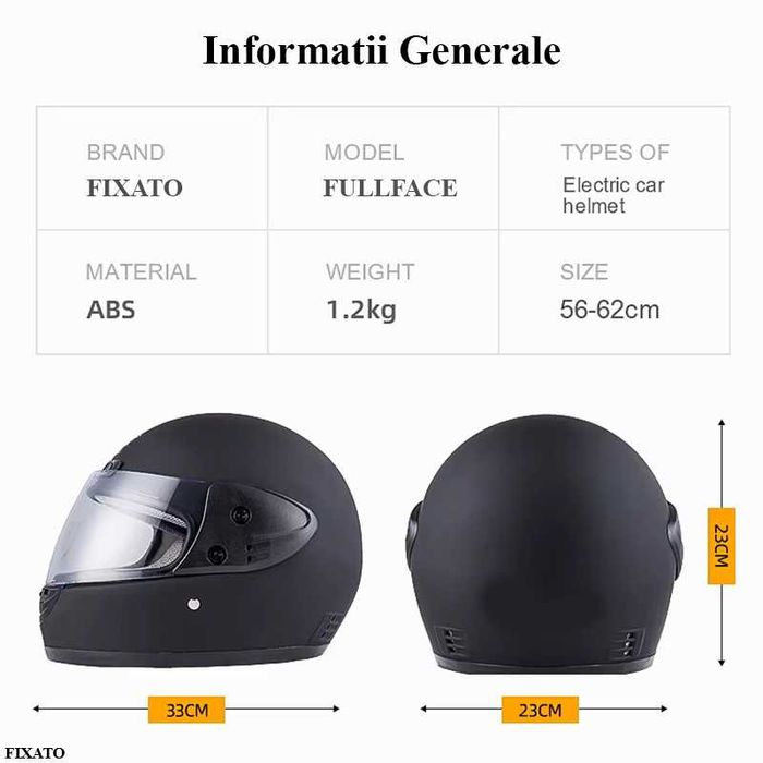 Casca Moto/Scuter/ATV, viziera detasabila, marime universala, Negru