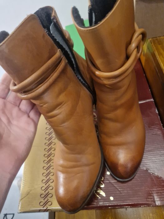 Botine piele maro mas 38