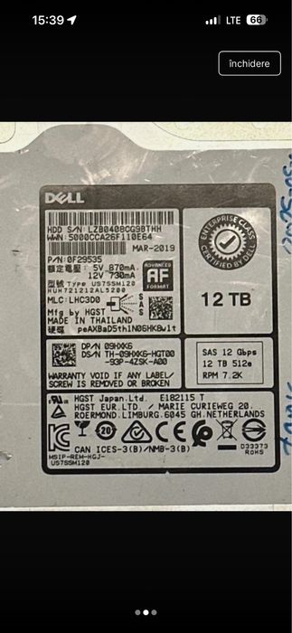 HardDisk Dell 12TB