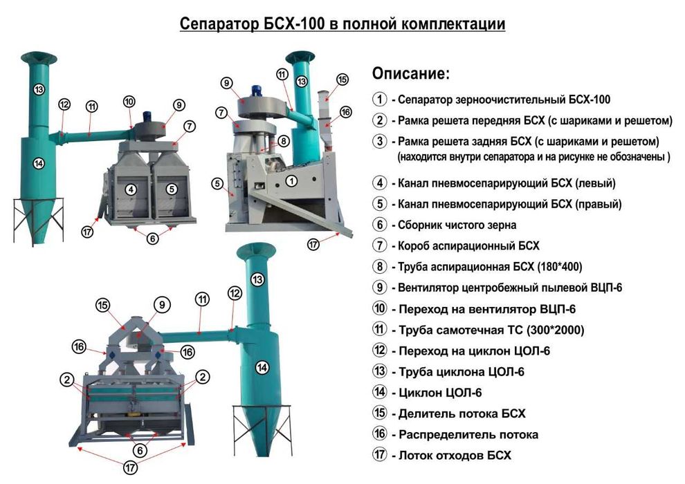 Сепаратор зерноочистительный А1-БИС-100(БСХ-100)