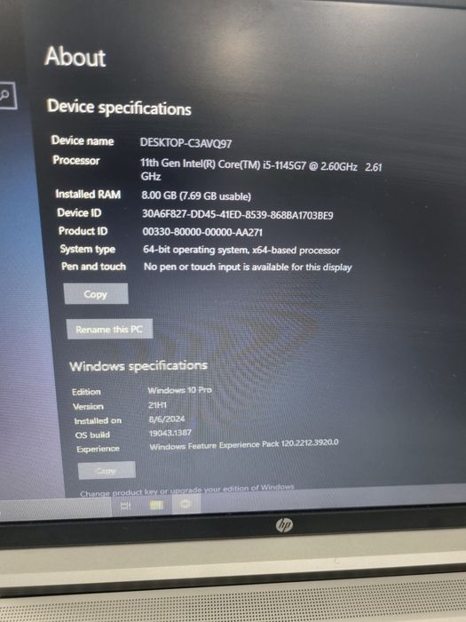 HP Core i5 11 поколение 8GB 256GB SSD быстрый