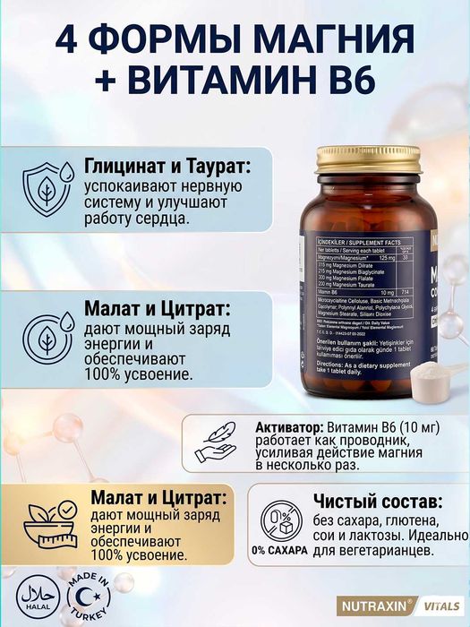 Nutraxin Magnesium Complex B6 125 Mg 60 tabletka