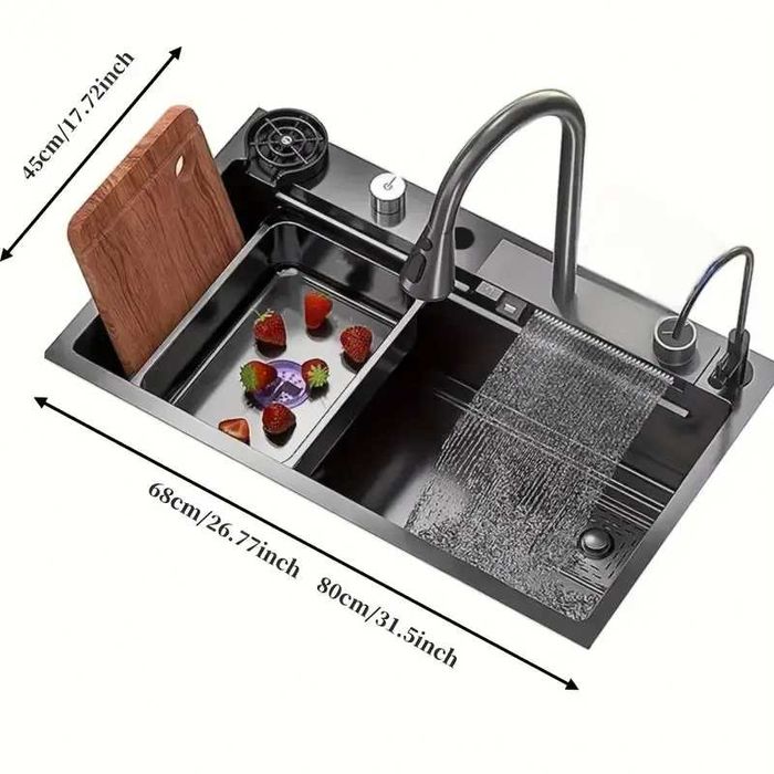 Модерна кухненска мивка от неръждаема стомана