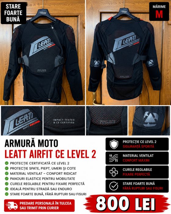 Armură Moto Leatt AirFit Mărimea M | CE Level 2 | Enduro MTB Motocross