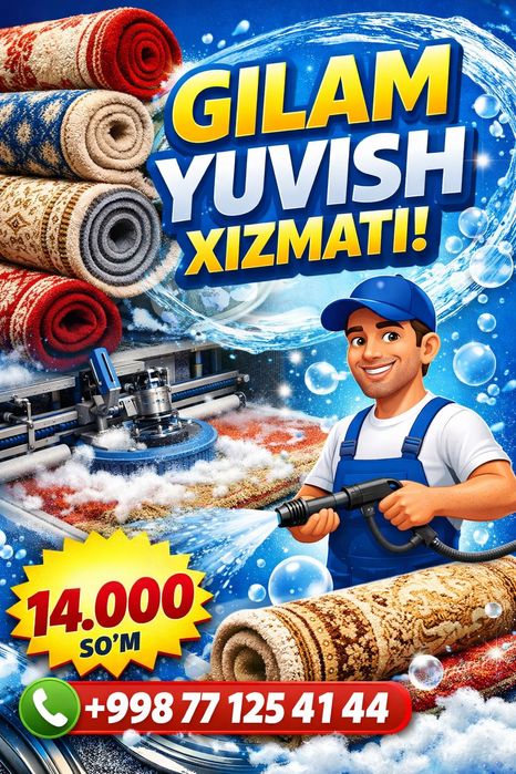 Sergeli Gilam yuvish /Стирка ковров/ Mebel yuvish /Parda yuvish