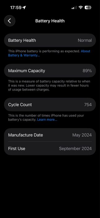 iPhone 15 Pro 128GB, liber rețea, garanție Altex 09.2026, baterie 89%, full box