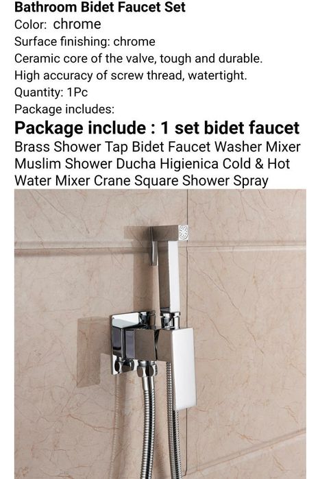 Dus Set Baterie Bideu Baie Wc Crom Igiena intima