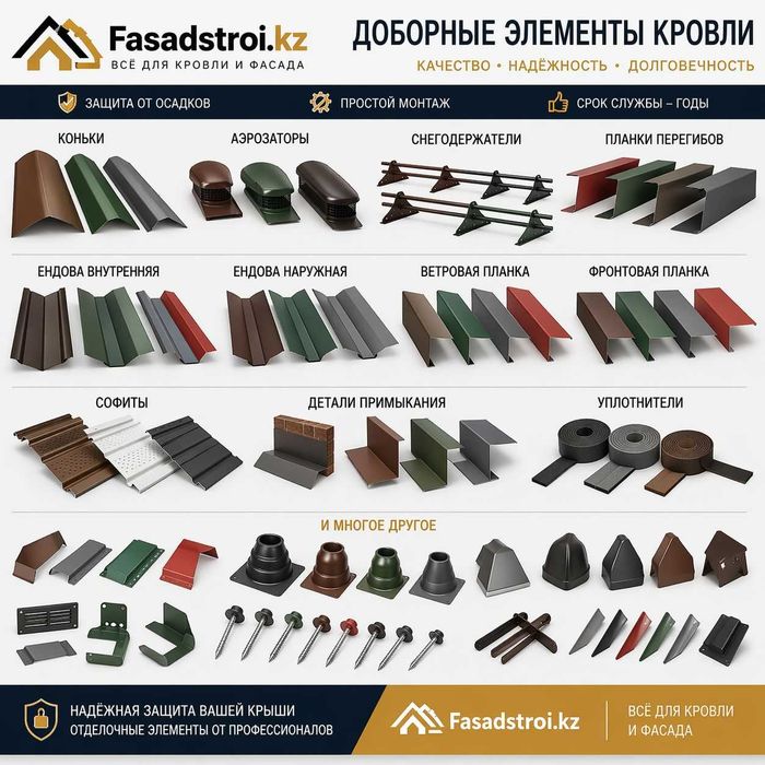 Доборные элементы кровли и фасада .