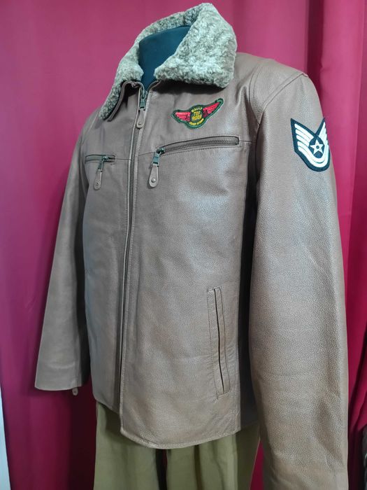 Geaca piele naturala pilot,moto ,ATV street măsură M 48 -50