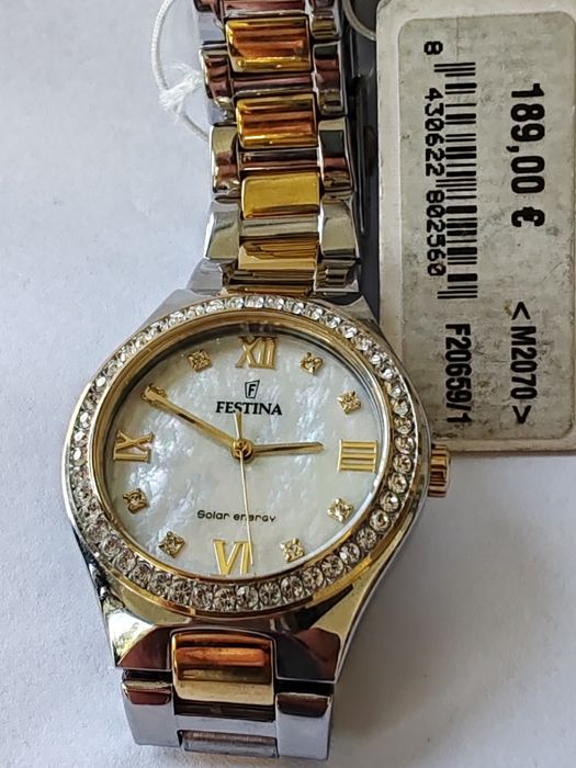 Ceas Festina Solar Energy Quartz Cadran Perlat - 35 mm Nou-Nepurtat!