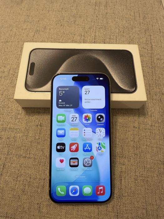 iphone 15 pro white titanium 128gb impecabil