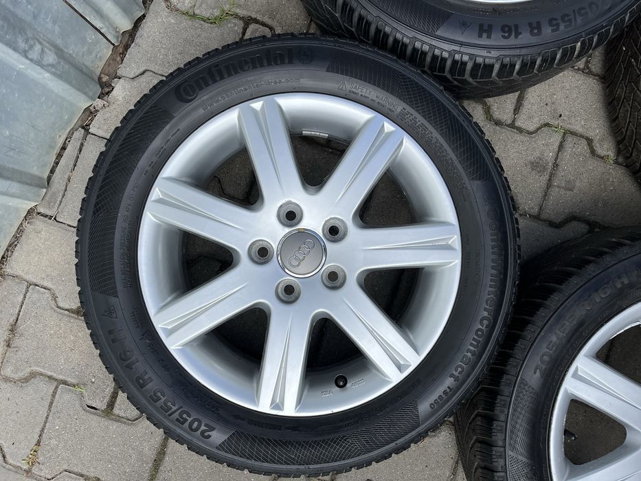 Jante aliaj 5x112mm, anvelope iarna 205/55 R16 Audi A3, A4, VW, Seat, Skoda