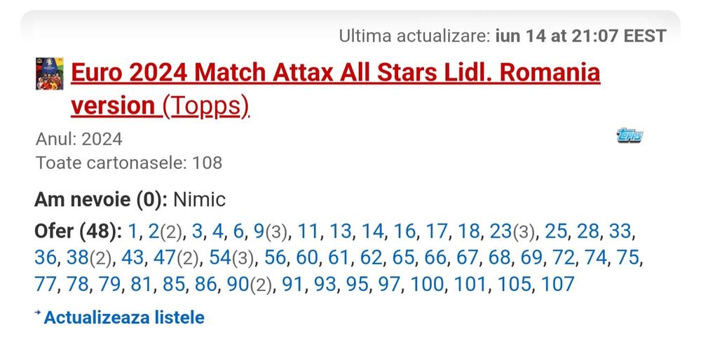 Stikere topps euro 2024 sau LIDL