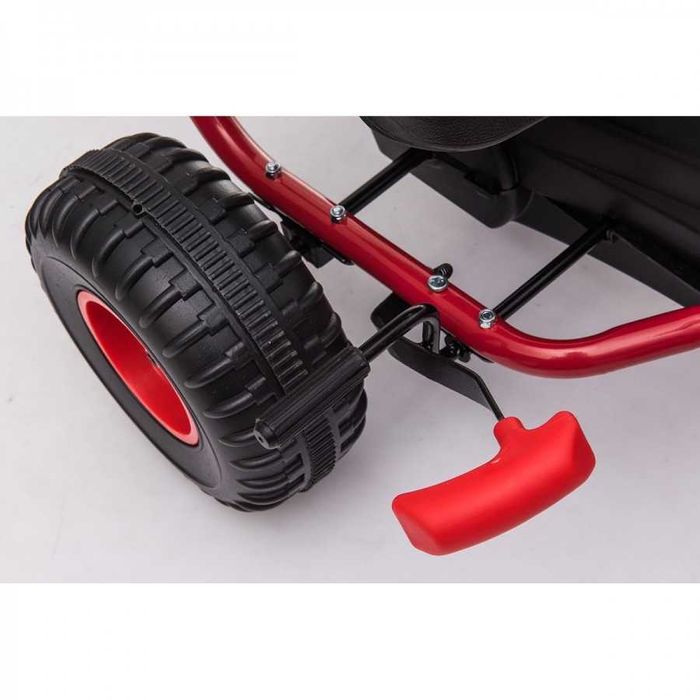 Kart cu Pedale ca NOU pentru Copii 3-6 Ani Racer Air, Scaun Reglabil 2 Pozitii, Frana Rotile din Spate, Schimbator cu Functie Free Wheel, Negru-Rosu