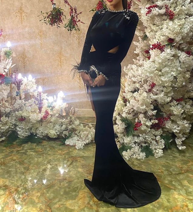 Rochie lunga eleganta din catifea