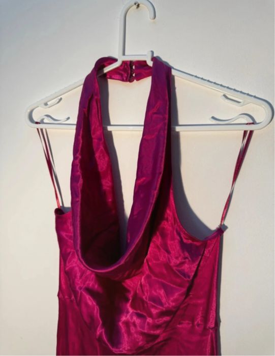 Rochie lunga satinata cu spatele gol, marimea M, Zara