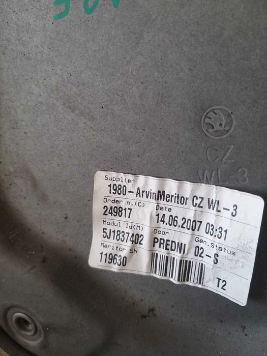 Macara geam electric dreapta fata skoda fabia 2 5j 5j1837402