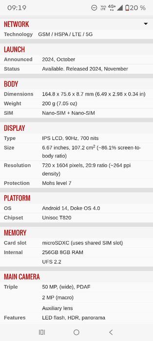 Telefon smartphone Blackview Shark 9 5G nou sigilat